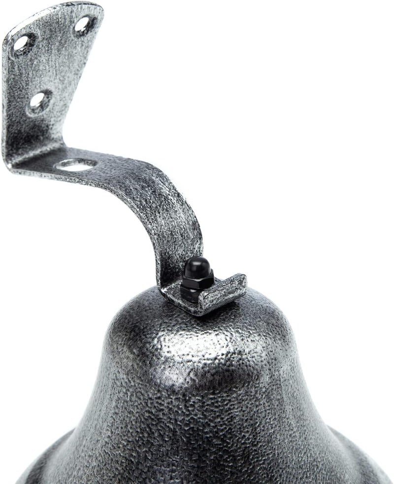 W. MM Hanging Bell Dinner Bell Outdoor Bell Bracket Mount Wall Bell Indoor Rope Bell Ship/Boat/Nautical/Door/School/Reception/Home/Church Bell(Retro Sliver) - Image 5